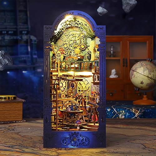 Miniatura 59 de ISSEVE Kits en miniatura de rincón de libros para adultos, rompecabezas de madera 3D, casa de muñecas, kit de casa en miniatura para decoración