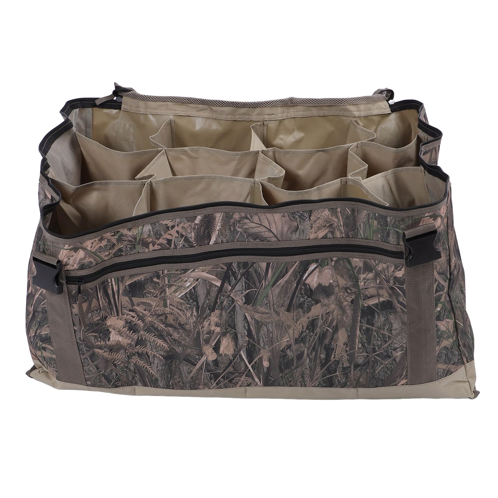 Bolsa de señuelo de pato de 12 ranuras, tela Oxford, camuflaje, aves acuáticas, ganso, bolsa de señuelo con cubierta de malla para acampar al aire libre