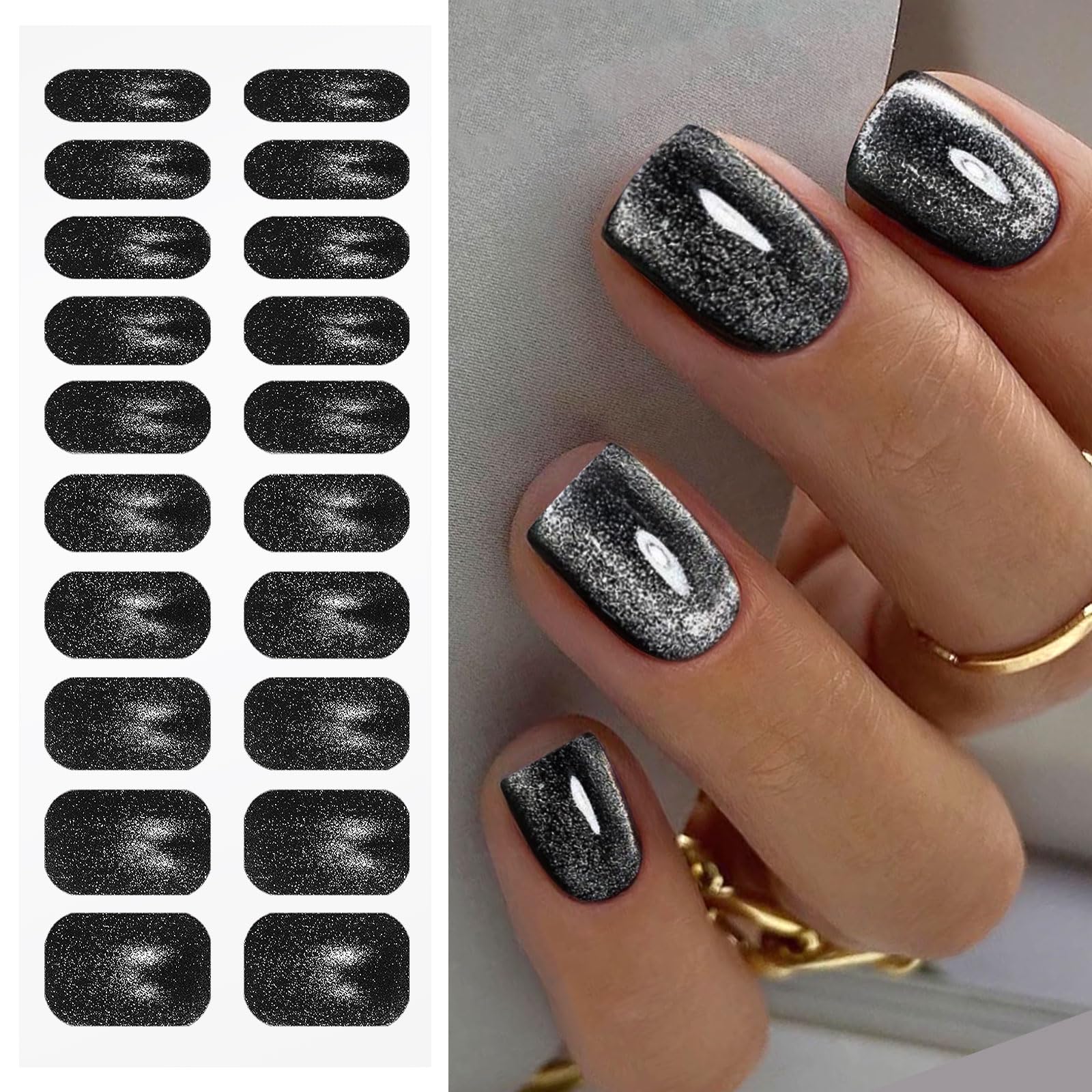 JMEOWIO Naklejka na paznokcie żel UV czarne żelowe naklejki na paznokcie półutwardzone naklejki do paznokci Deco Nail Design Manicure