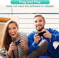 Vista 7 de Controlador con cable para consola PS2 controlador de juego de doble vibración Gamepad remoto para Playstation 2 PS2 con cable largo negro