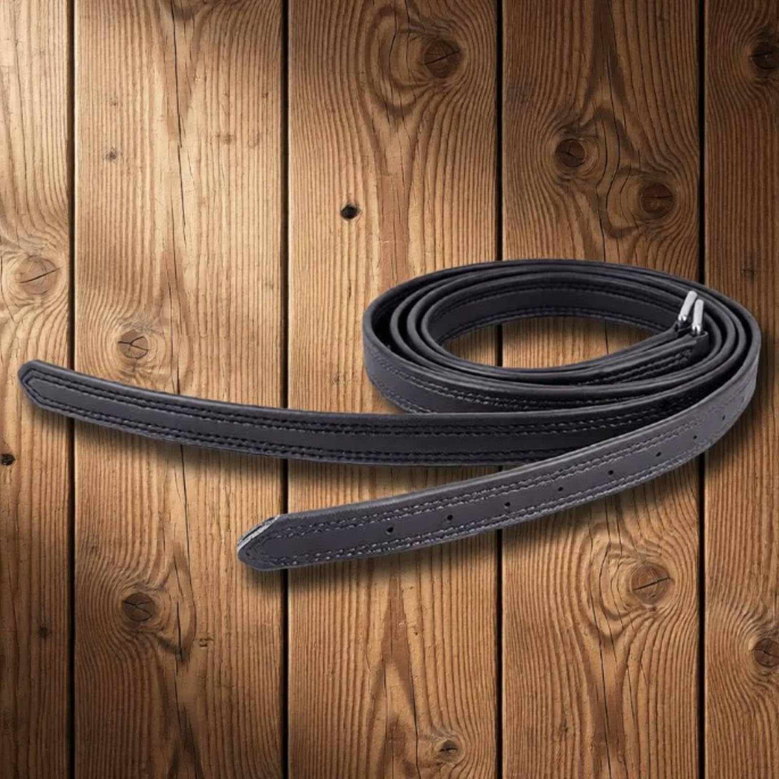 Correa Estribo Ajustable Correa Cuero con Hebilla Resistente Acción Estribo para Jinetes, Adultos, Equitación, Entrenamiento, Instalación Equina, Negro, Niños