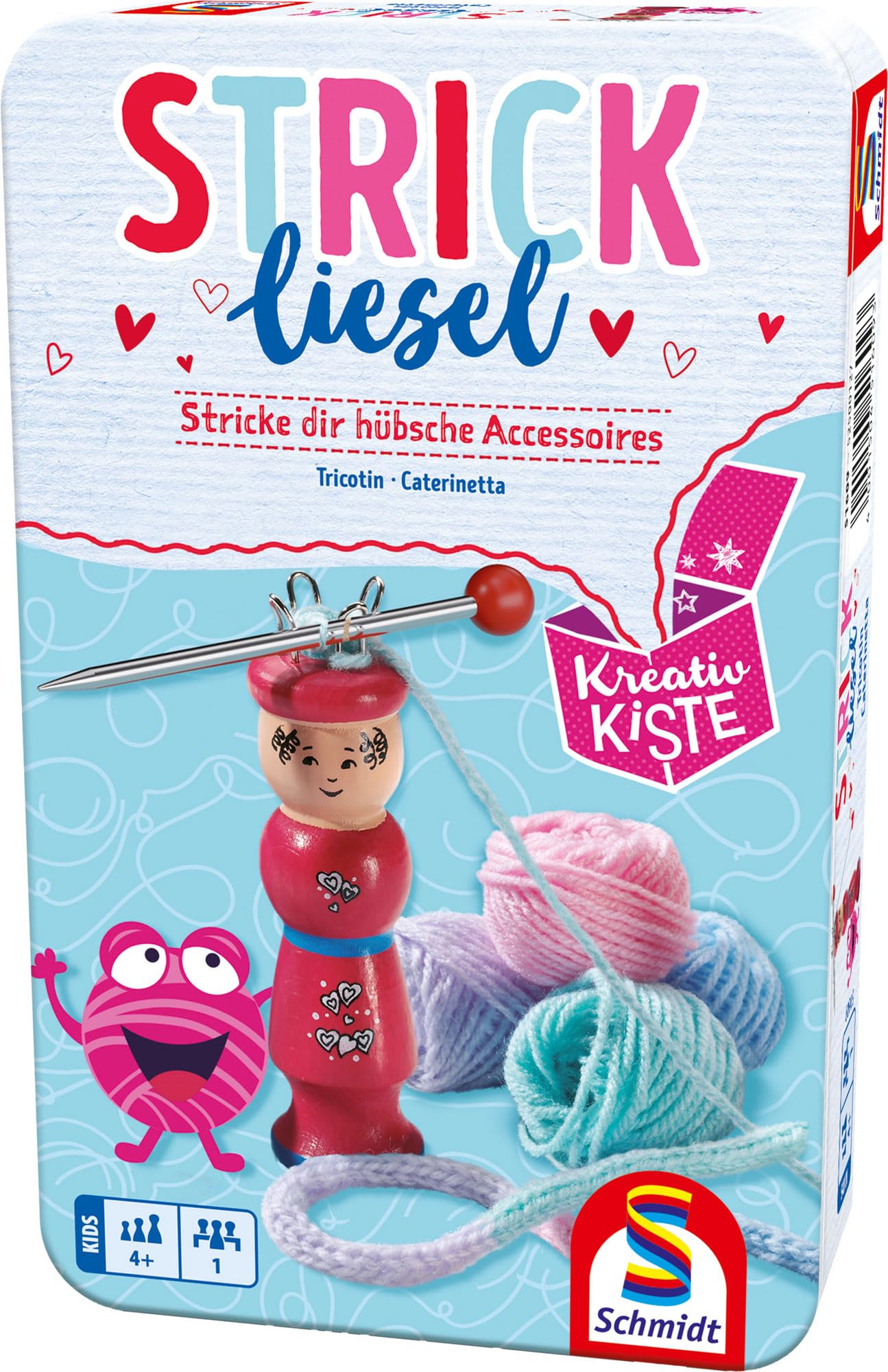 Strickliesel NEU 2025: Bring-Mich-Mit Spiel in Metalldose