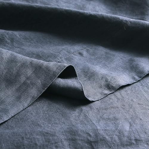 Miniatura 8 de S VICTORY SYMBOL Sábana encimera de lino 100 % puro, 1 pieza, lino francés lavado a piedra, tamaño Queen, sábana superior transpirable, sábana suave