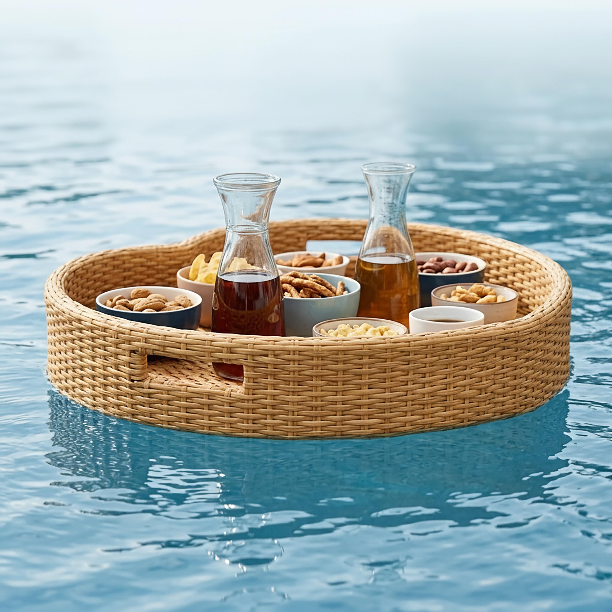 Relaxdays Bandeja Flotante en Forma de corazón para Piscina, Blanca
