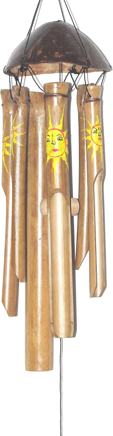 Unbekannt Bambus Windspiel Sun Natur GartenDeko BambusKlangspiel mit
