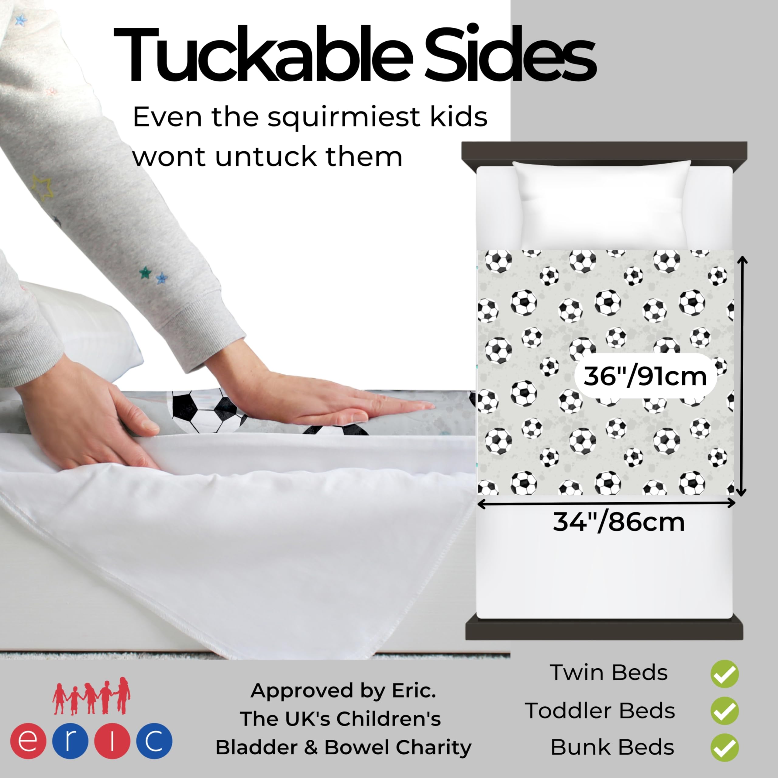 Hygge Sheets Coprimaterasso impermeabile per bambini singoli traspirante lavabile incontinenza con fascia laterale