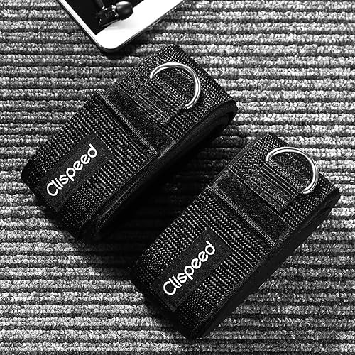 Miniatura 7 de CLISPEED 2pcs Fitness Thigh Straps Padded D-Ring Ankle Strap Leg Cuffs for Gym Cable Machines Thigh Straps Fits Men&Women