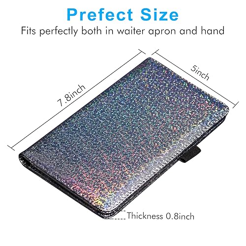 Miniatura 140 de ACdream - Libretas de servicio para camarero, cuaderno de recibos de comensales, bonito organizador de piel, cartera para dinero, para presentar AB