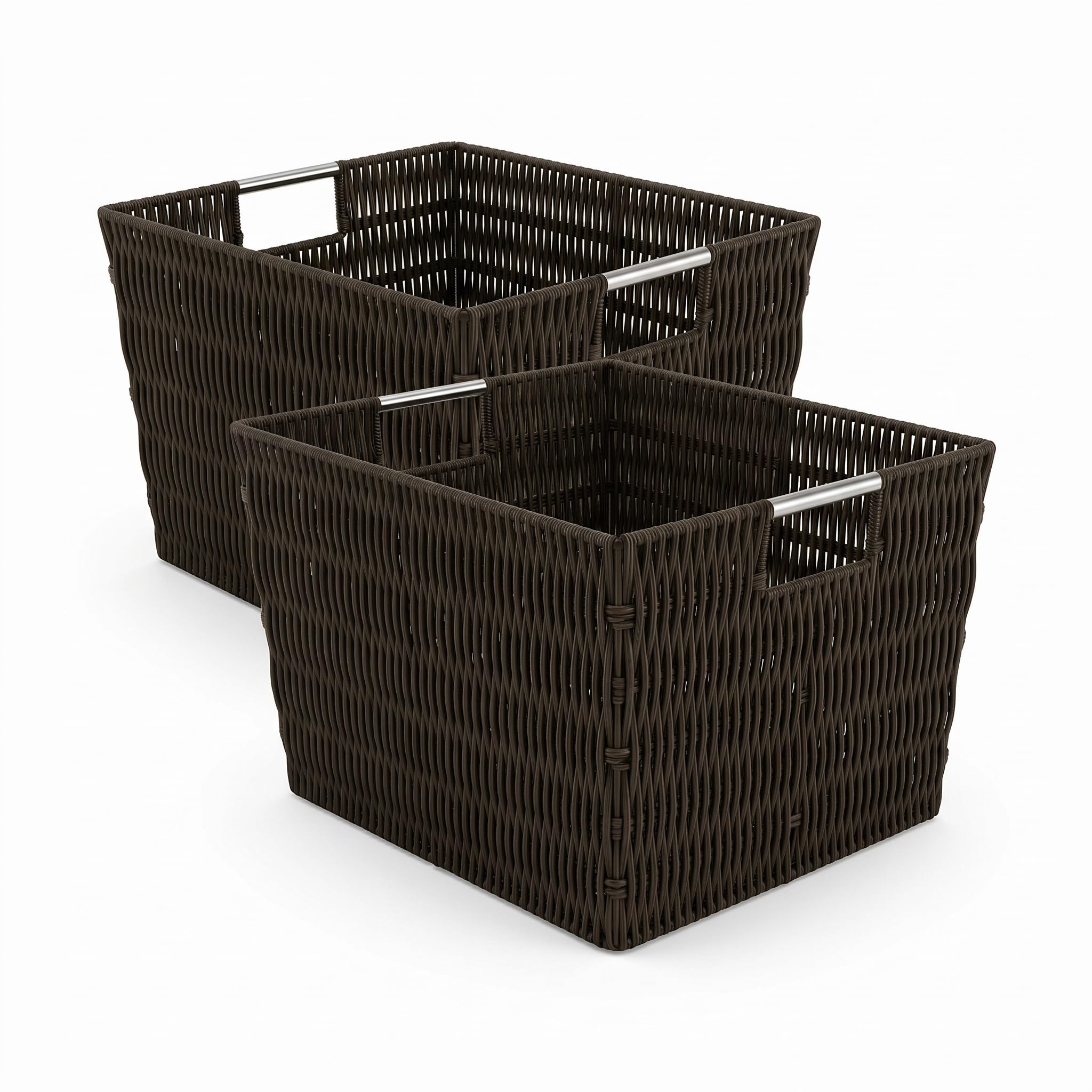 Whitmor Rattique Storage Tote Basket - Espresso (Pack of 2)