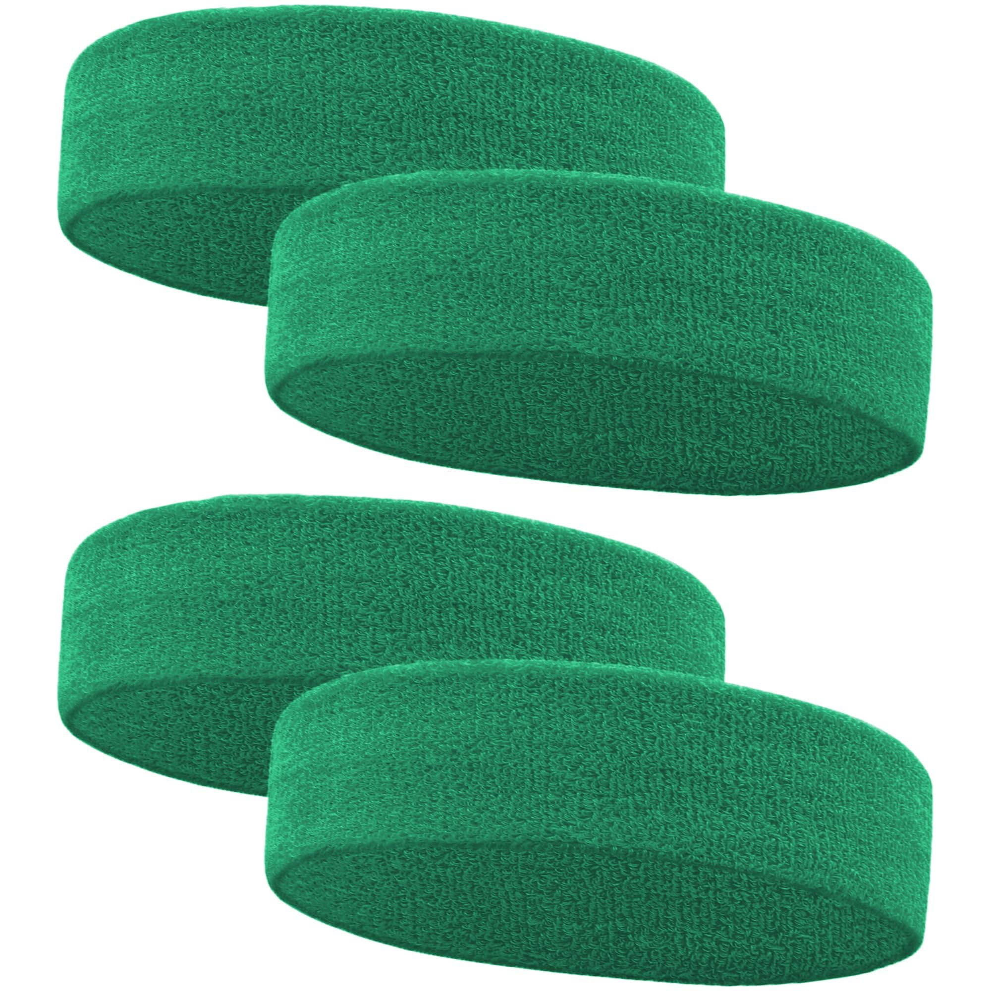 4 Pack Sweatbands Sports Headband for Men and Women, Moisture Wicking Athletic Workout Headband for Running, Tennis, Basketball, Yoga, Gym Stretchy Unisex Sweatband