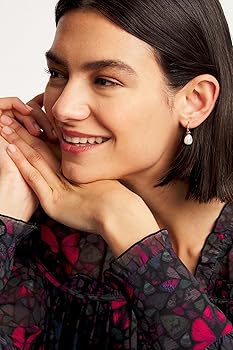 Ted Baker Periaa Pearly Chain Huggie Earrings (Gold Tone