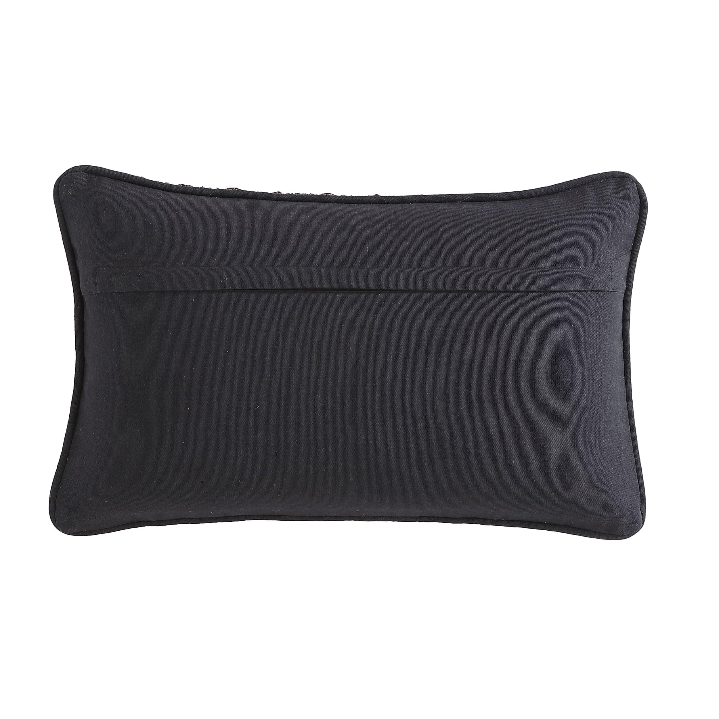 Boho Living Jada Funda de cojín Decorativa, diseño Tejido, decoración para salón 30,5 x 50,8 cm, Negro, 1 Unidad