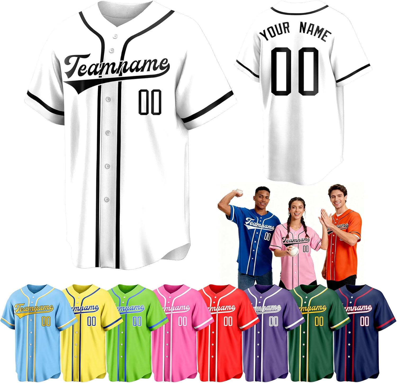 Custom Baseball Jersey Personalized Sports Shirt Customize Stitched Print Team Uniform