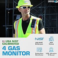 Vista 2 de Monitor de gas Multigas 4 con certificado de calibración NIST de EE. UU. CO, H2S, CO, EX LEL