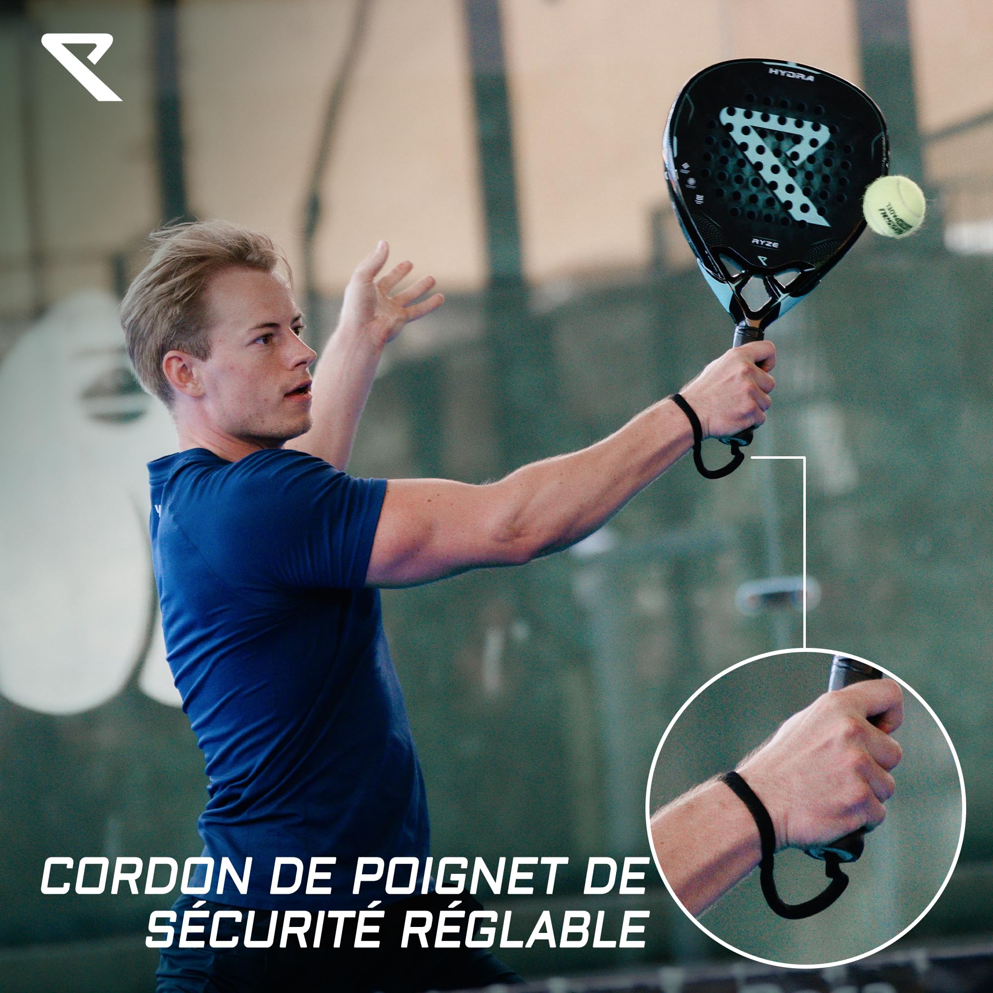 RYZE Hydra Raquette de Padel 100% Fibre de Carbone - Puissance + Contrôle Maximum - Padel Raquette avec EVA-18 Flex Max - Structure Légère 365g - Raquette de Padel pour Homme et Femme - Housse Inclus