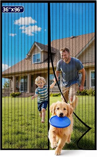Kitsure Magnetic Screen Door - 36.0'' x 96.0'' Retractable Screen