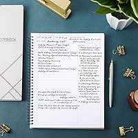 Vista 4 de Juvale Meeting Notebook for Work - Spiral-Bound Planner Notebook for Work Planner & Office Supplies - Agenda & To Do List Notepad - 11 x 8.5 In