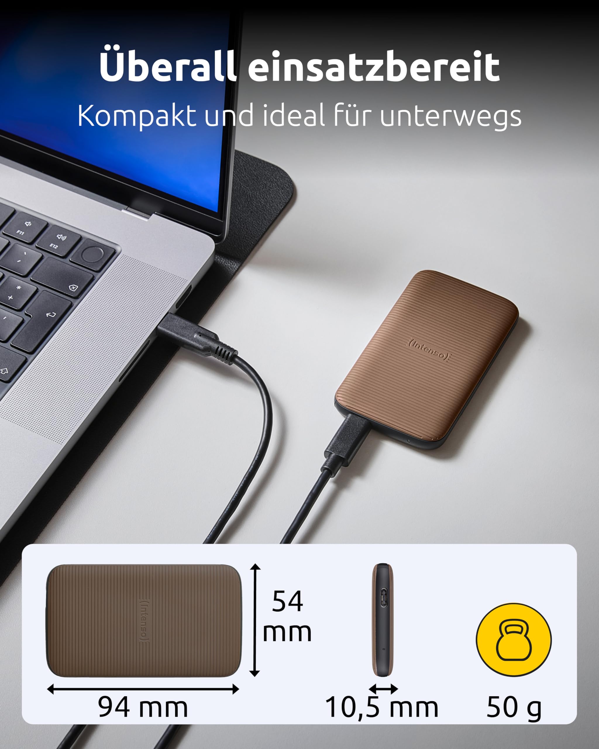 Intenso TX500 Externe SSD 500 GB - USB 3.2 Gen 2x1, bis zu 1000 MB/s, Portable Solid State Drive Festplatte mit USB-C, Kompakter Speicher kompatibel mit Windows, macOS, Android
