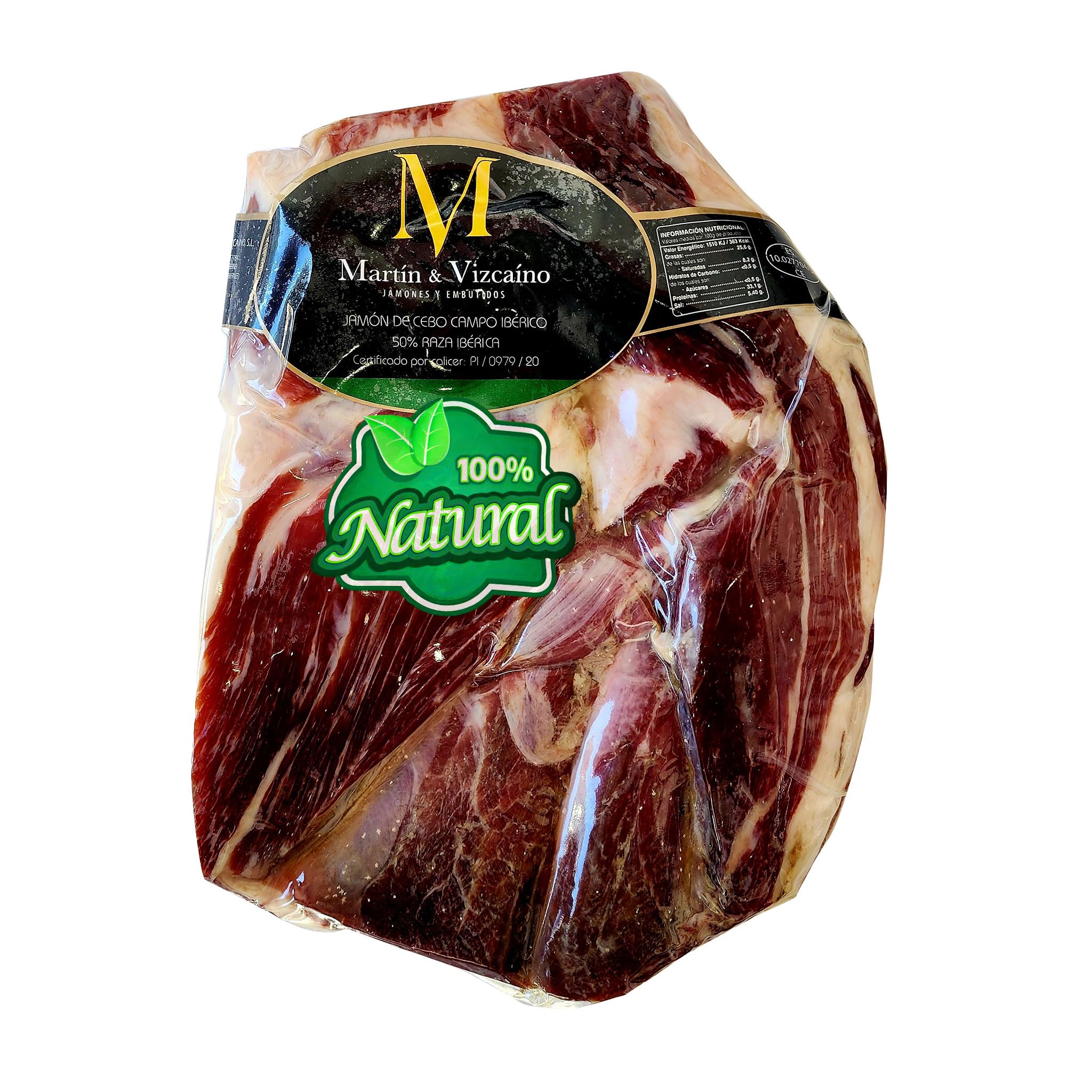 2.5 Kg Prosciutto Iberico Pata Negra Disossato (Spalla) - Da Suini Ruspanti Allevati in Dehesas e 100% Processo Naturale di Stagionatura - Jamon Iberico Spagnolo - Paleta Iberica de Cebo de Campo