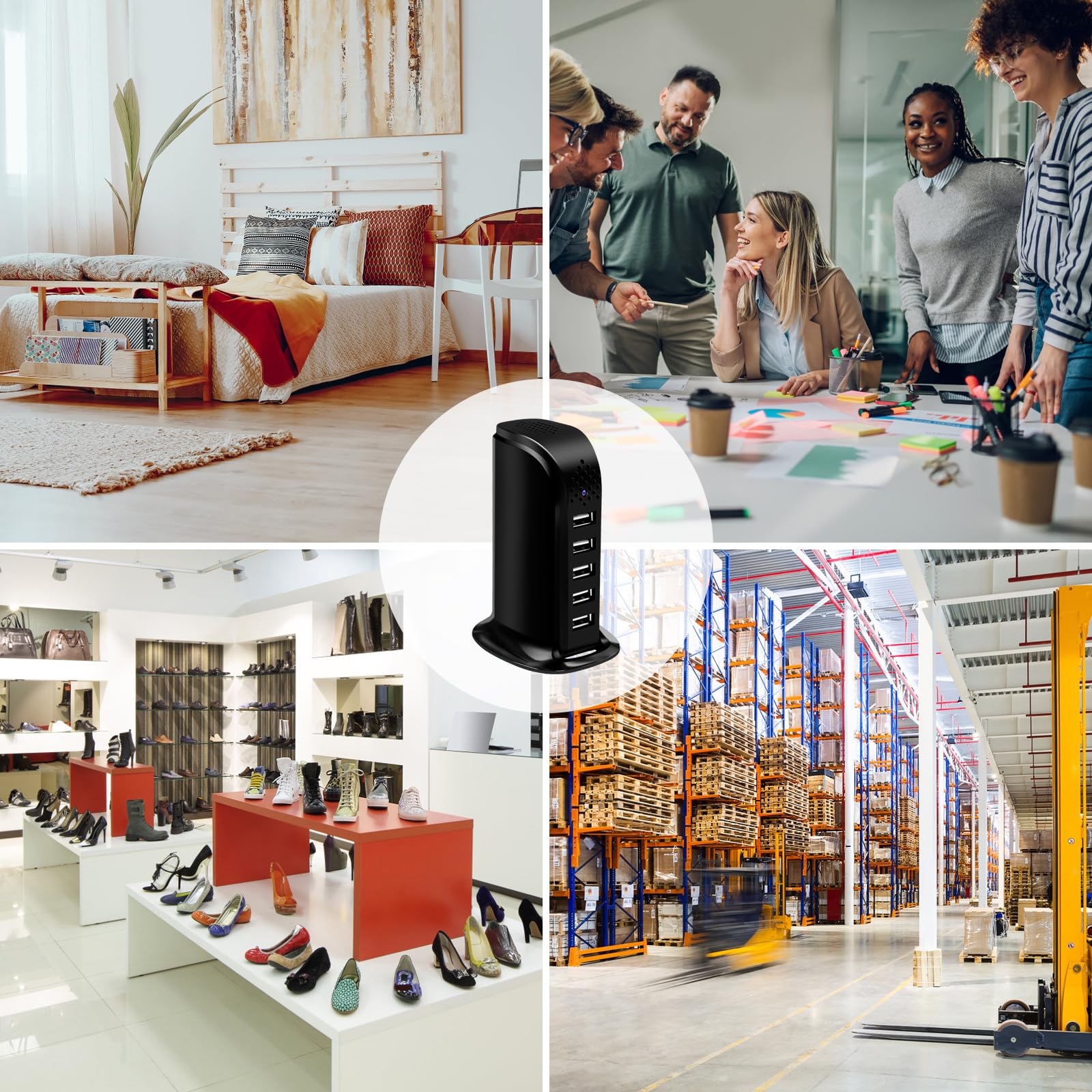 Telecamera Nascosta WiFi Yadayuki | Mini Spy Cam 1080P Con Caricatore 5 Porte - Rilevamento Movimento