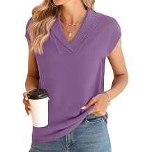 Ivicoer Sweater Vest Women V-Neck Knitted Pullover Short Cap Sleeve Collared Tops Dressy Casual 2025 Summer Fashion Trendy