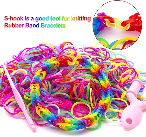 Miniatura 5 de Juego de 500 clips en S para bandas de goma, kit de recambios de conectores de plástico arcoíris, clip de telar para pulseras de goma (colorido)