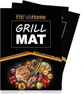 3 Pack Premium Grill Mats | 100% Certified BPA & PFOA Free | Reusable,Non-Stick Teflon | for Gas, Charcoal, Electric, Smokers | Works as Baking Mat, Pan Liner
