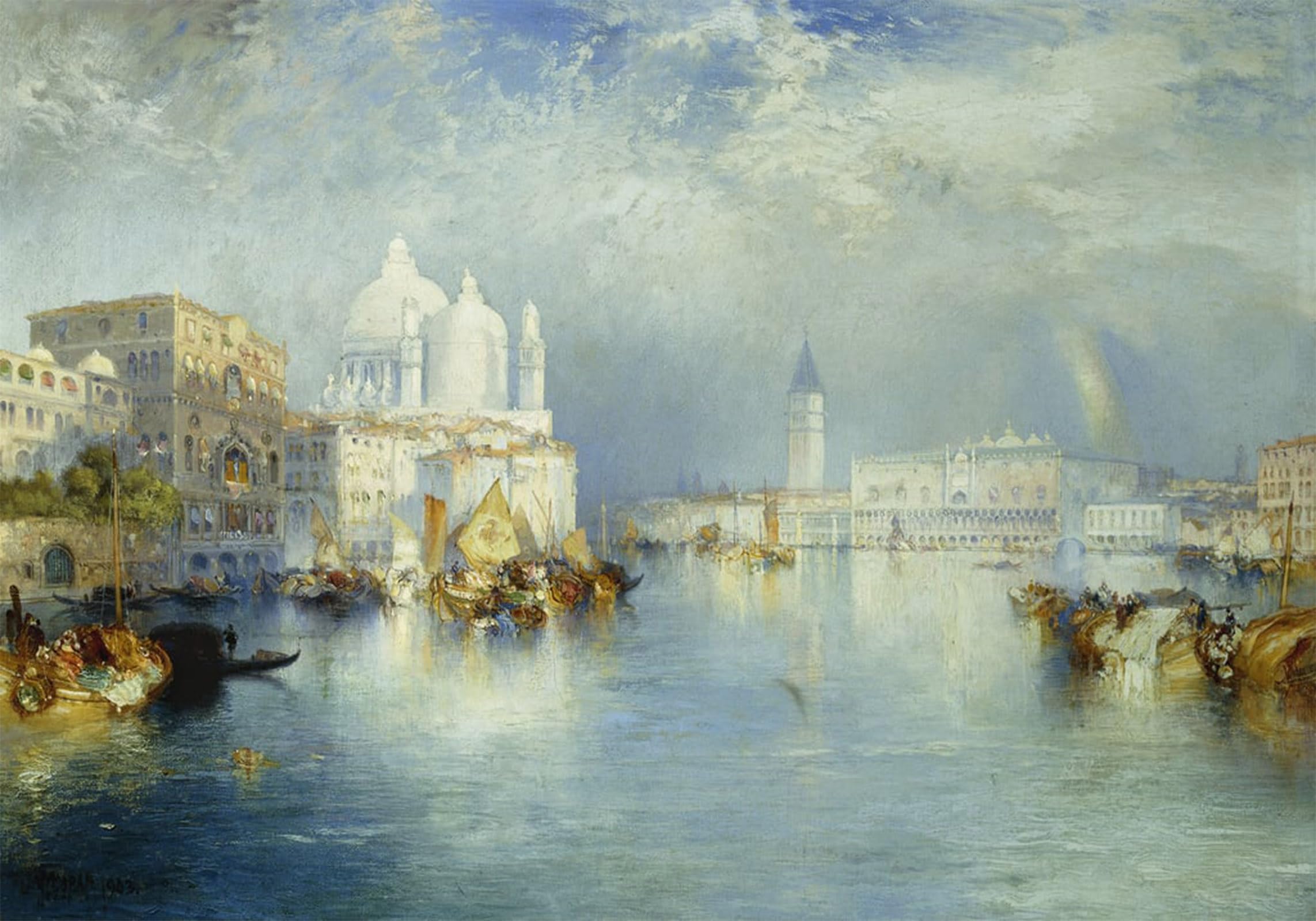 ARTXLXXBN Famous Print Painting Colorful Art Print Grand Canal by Moran Canvas Art Decorations for Home Decor 60x90cm