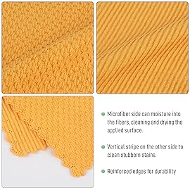 SINLAND Microfiber Dish Cloth for Washing Dishes Rags Best Kitchen Washcloth Cleaning Cloths with Poly Scour Side Popcorn Texture 5 Color Assorted 12Inchx12Inch 5 Pack
