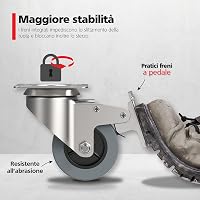 RAVN HAMAN 4db Forgó Kerék 50mm Fékes Görgő 35kg Terhelhetőség Bútor Görgő 6