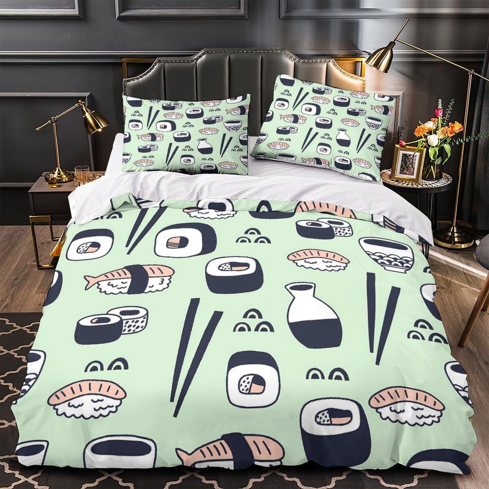 Housse de couette microfibre hypoallergique parure de lit surf anti acariens