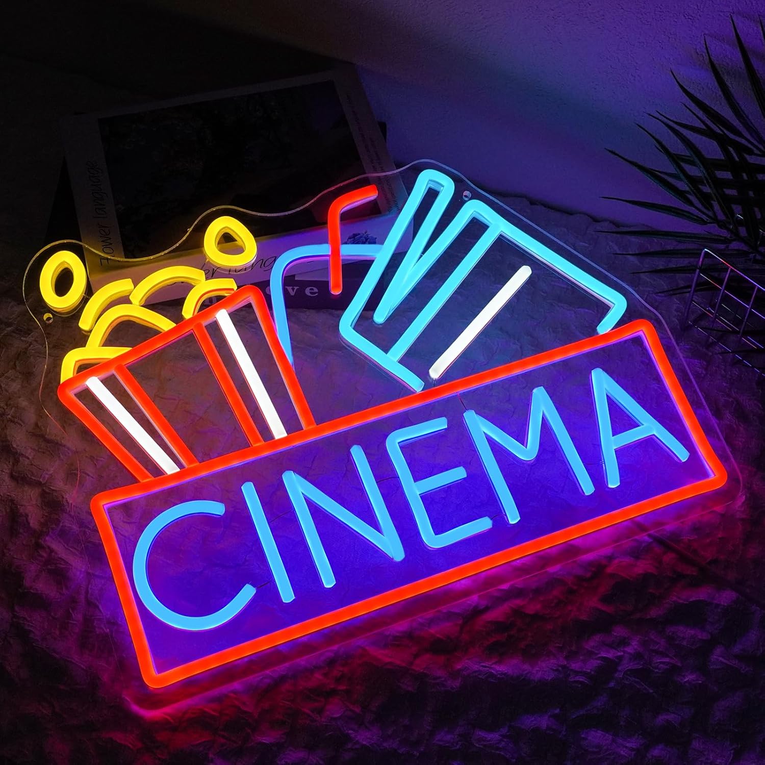Cinema Neon Sign Dimmable Movie Neon Light Sign for Wall Decor Film Theater Led Signs for Home Bar Movie Night Party Man Cave Film Room Gift 15.7" x 12.2" - Image 5