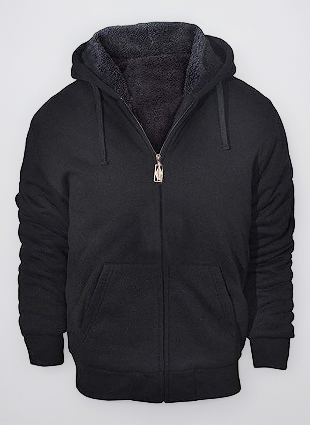 GEEK LIGHTING Men’s Fleece-Lined Zip Up Hoodie, Thick Hooded Jacket Winter Warm Athletic Sweatshirt