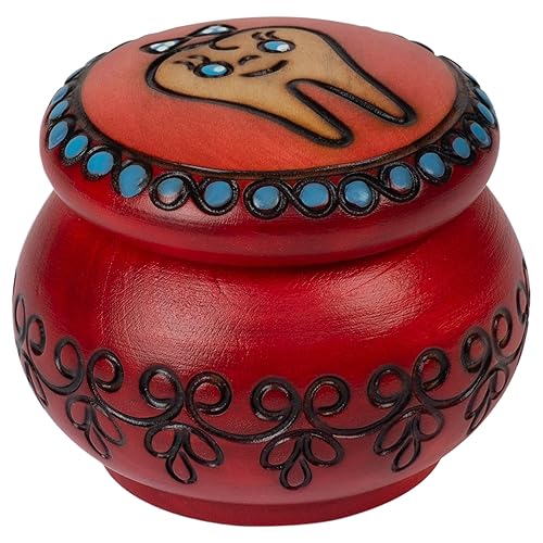 Miniatura 4 de Caja de dientes de hadas pulida hecha a mano redonda de madera para dientes y rizos de niña, caja de recuerdos de primer diente