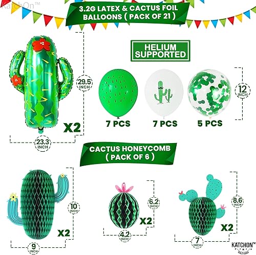 Miniatura 7 de Globos de fiesta para decoraciones de fiesta – Paquete de 16 | Kit grande de decoración de fiesta de cactus – Paquete de 30 | Globos de cactus con