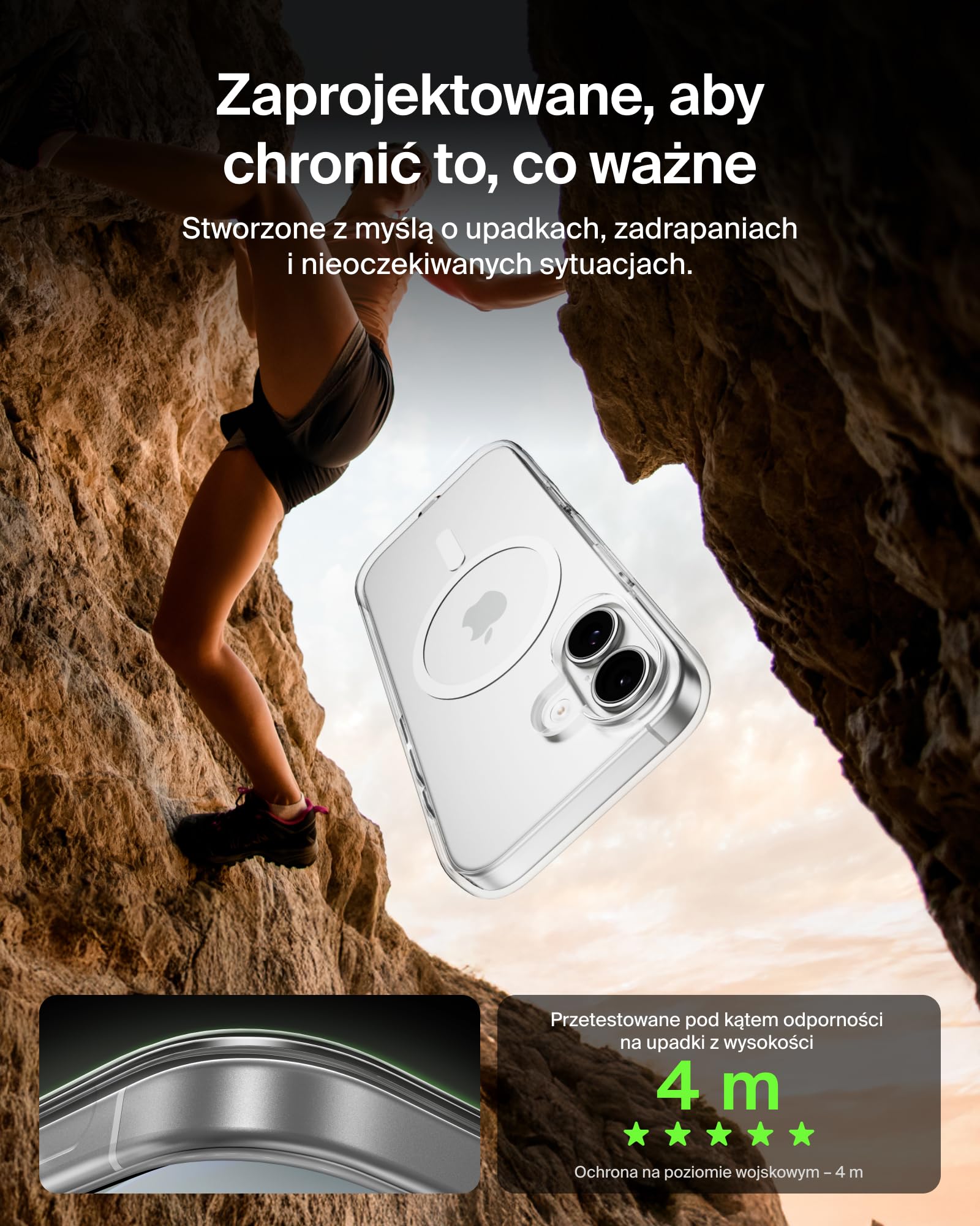 Belkin SheerForce Clear Zgodne z MagSafe Etui na Telefon iPhone 17, Niskoprofilowe z Powłoką Zapewniającą Odporność na Zarysowania – Magnetyczne i Odporne na Uderzenia Etui – Przezroczyste