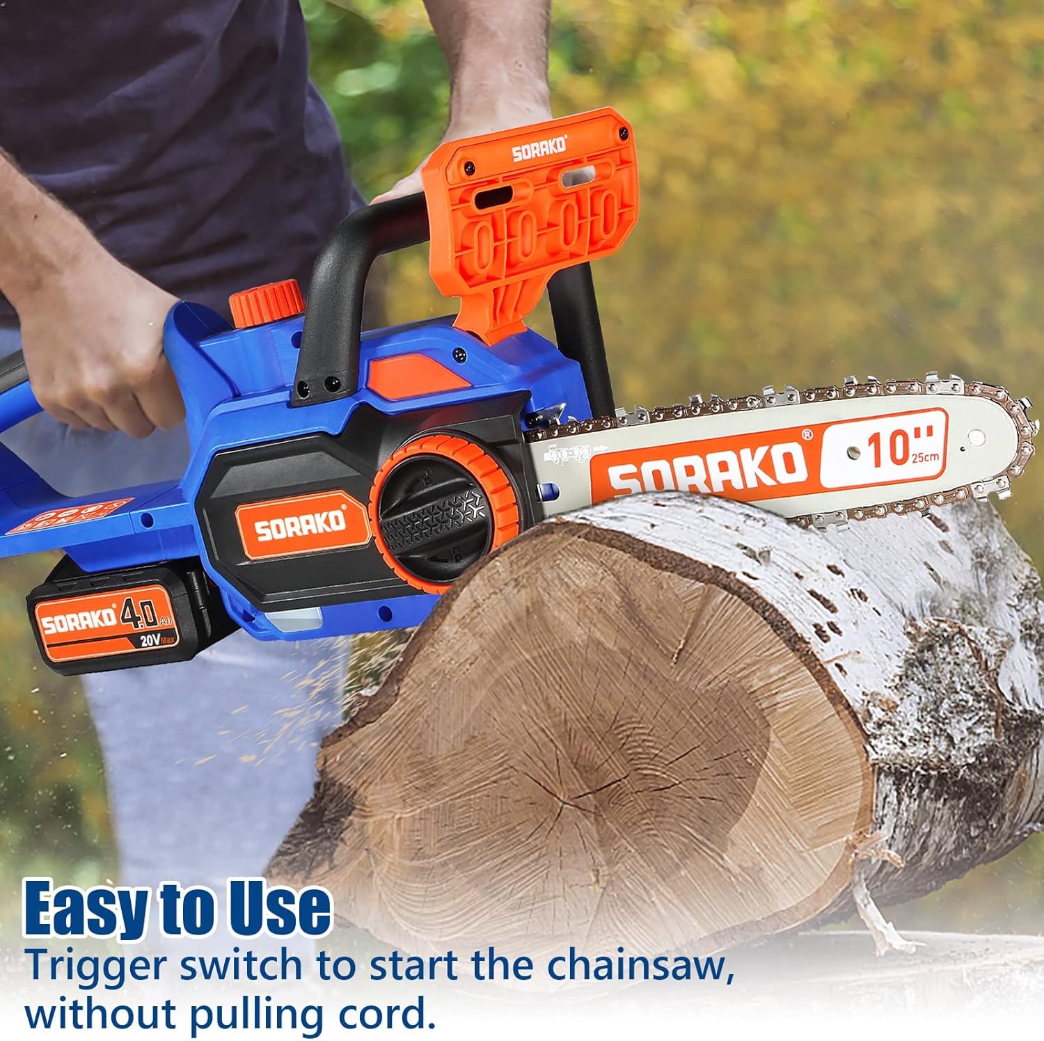 Buy SORAKO 20V 10Inch Cordless Chainsaw, Electric Chainsaw, Auto