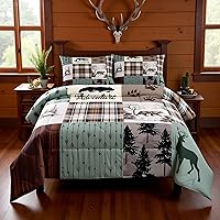 Vista 86 de Juego de edredón Deer Bear para niños tamaño completo, juego de ropa de cama rústica de aventura de caza para decoración de habitación de niños