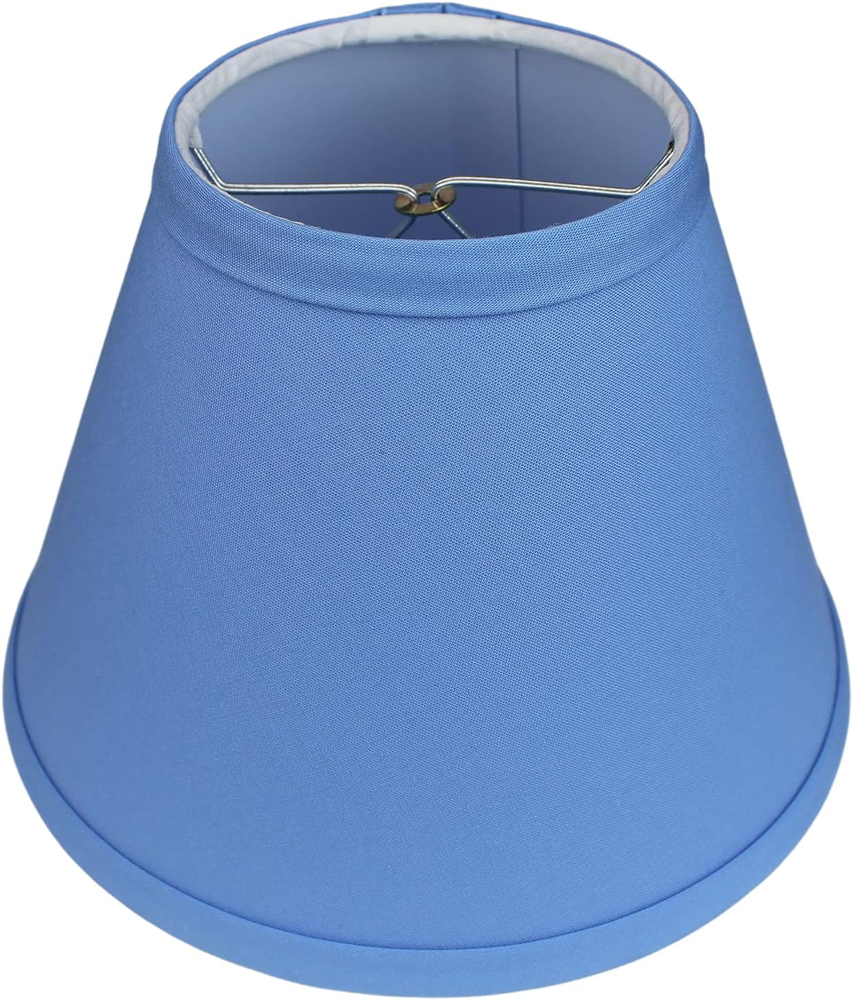 FenchelShades.com Lampshade 4" Top Diameter x 8" Bottom Diameter x 6" Slant Height with Clip-On Attachment for Standard Edison-Style Lightbulb (Linen Periwinkle)