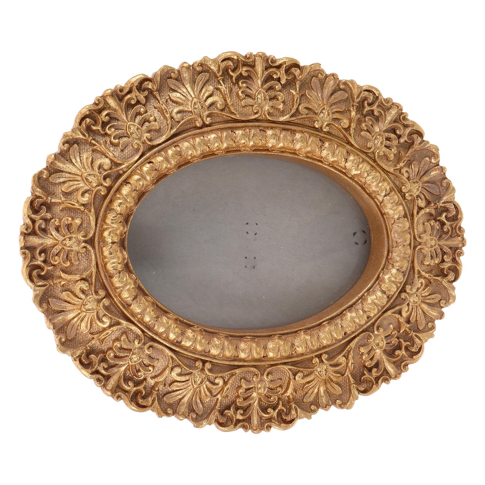 Cadre photo ovale vintage doré baroque en résine pour décoration murale et présentation table