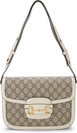 Pre-loved Original GG Supreme Canvas 1955 Horsebit Shoulder Bag, White