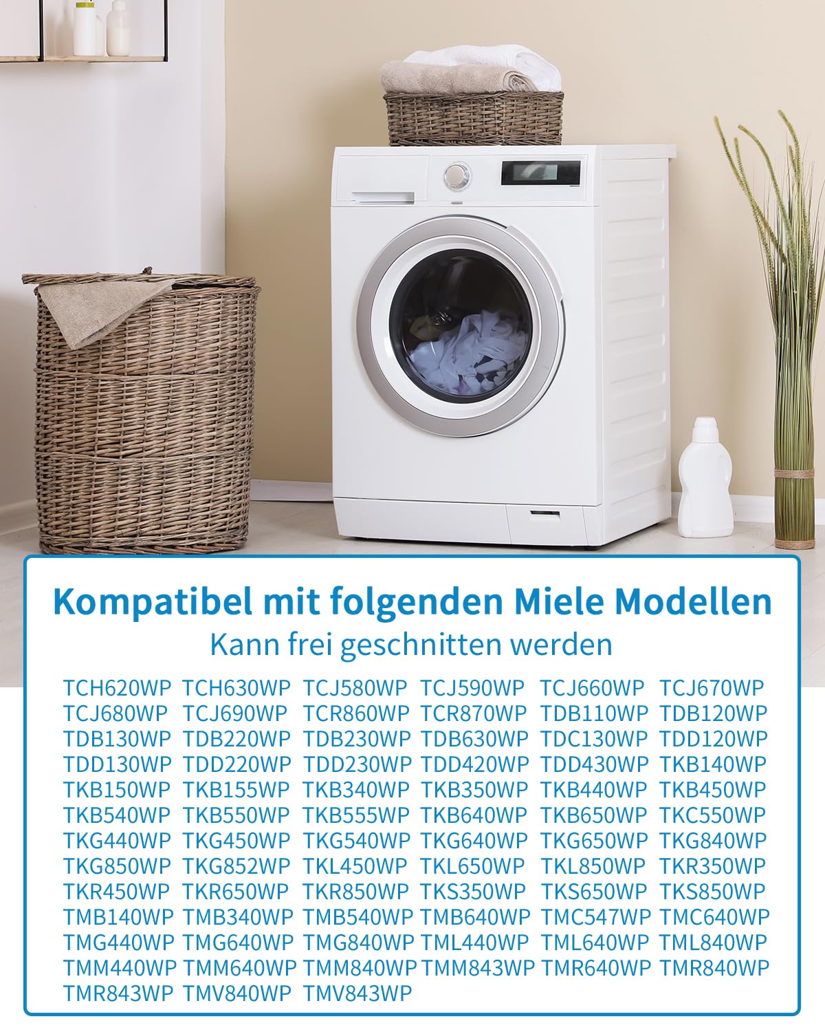 Filtr do suszarki z pompą ciepła Miele T1, filtr gąbkowy, mata filtrująca do suszarki Miele T1, drobny/gruby 207 x 157 x 30 mm, filtr cokołowy, filtr do Miele T1, część zamienna