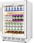 24 Refroidisseur de réfrigérateur à boissons de pouce,210 Frigidaire large de boissons et de bière avec porte en verre et compresseur de refroidissement puissant, réfrigérateur à boisson intégré / autonome pour cuisine, bar ou bureau