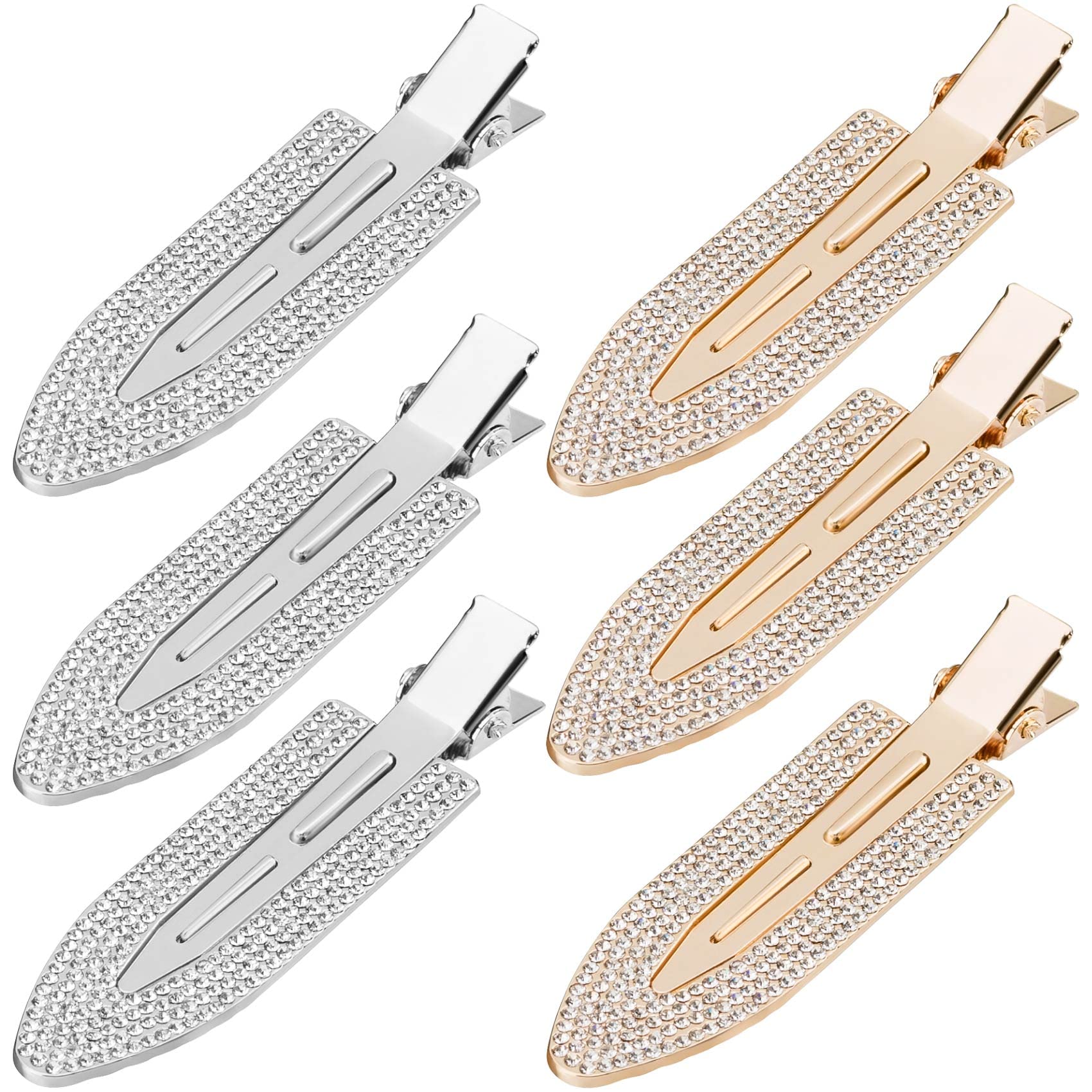 PAGOW 6Pcs Rhinestone No Bend Hair Clips, bangs hair clip  display picture 3