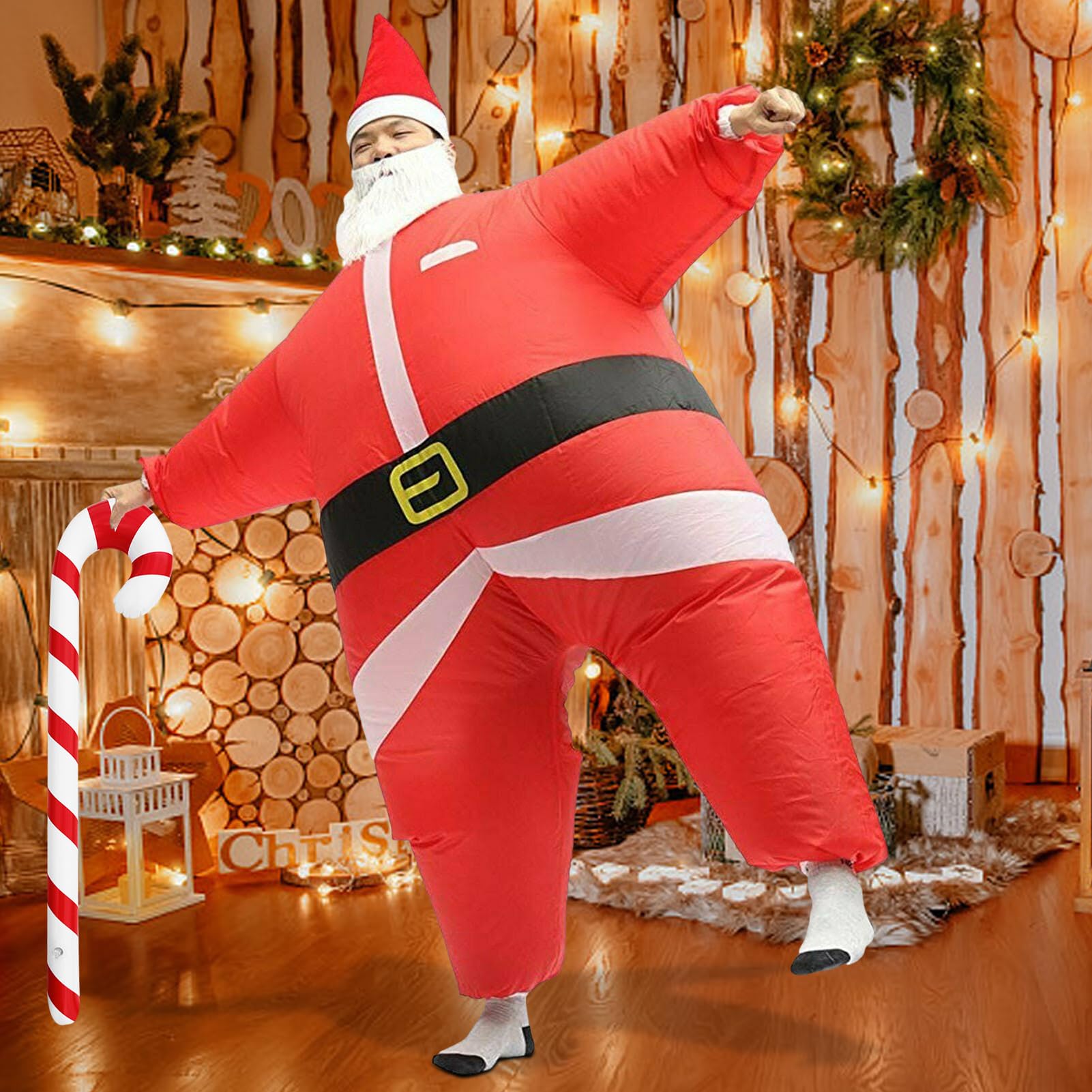 Antsparty Santa Claus Inflatable Costume, Christmas Blow up Costume, Funny Christmas Inflatable Santa Claus Fancy Dress Adult - Image 3