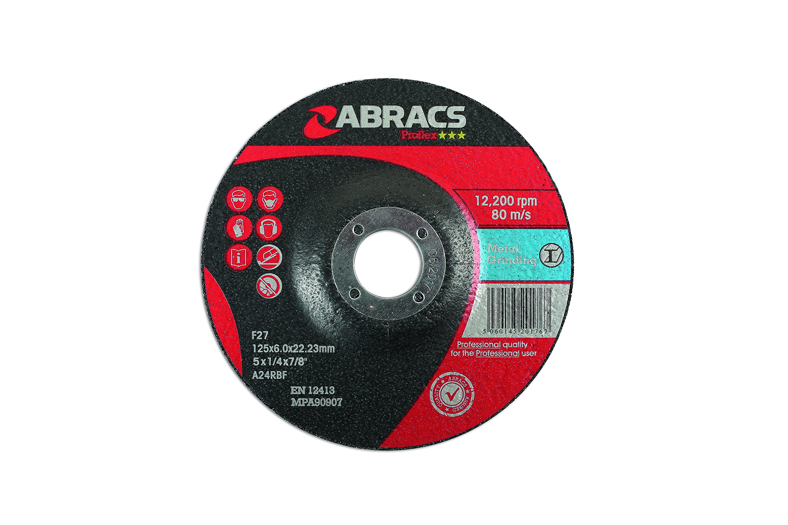 Abracs Connect Consommables 32053 meulage disques en métal, 125 x 6.0 mm, Lot de 10