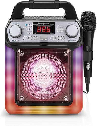 Miniatura 2 de Singing Machine SML652BK Mini sistema de karaoke portátil con ranura HDMI con Bluetooth y efectos de cambio de voz, negro y sistema de karaoke