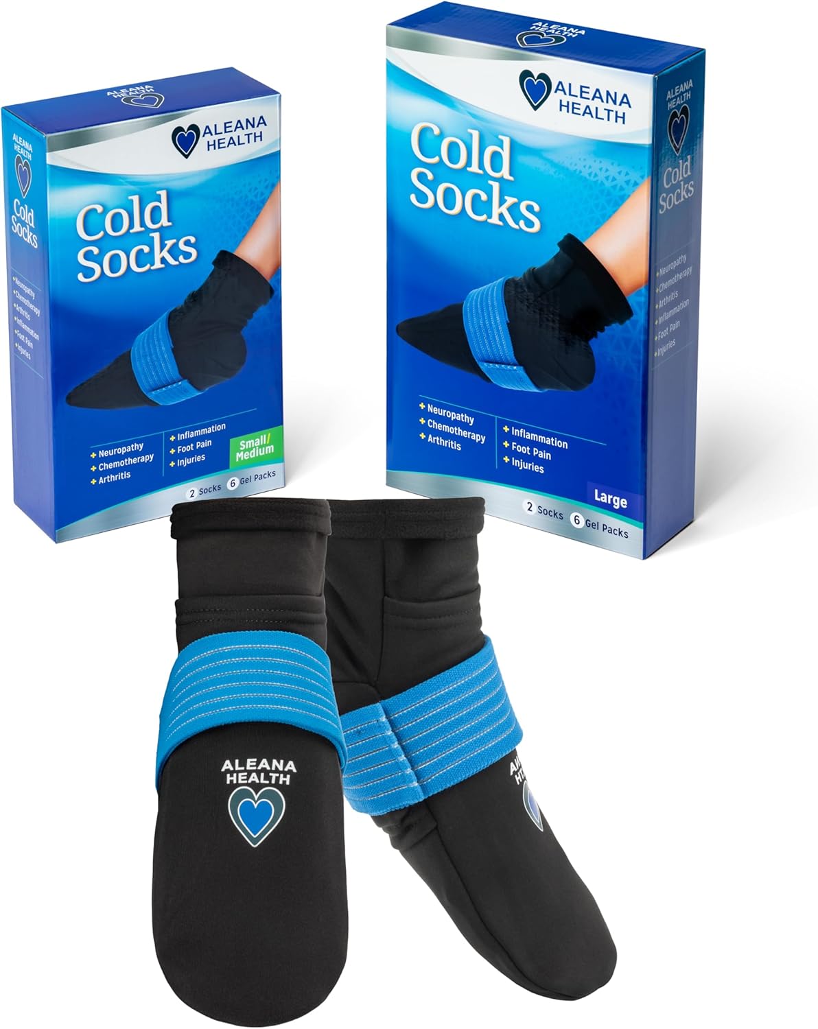 Cold Therapy Socks for Chemotherapy & Neuropathy Relief – Reusable Ice Pack Cooling Socks, 1 Pair – Small/Medium