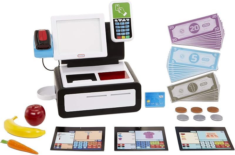 First Self-Checkout Stand Realistic Cash Register Pretend Play Toy for Kids