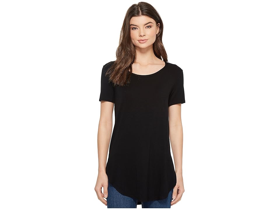 

American Rose Ember Short Sleeve Round Neck Top (Black) Women's Clothing